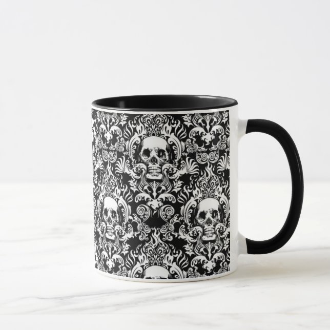 Skull Damask Mug (Right)