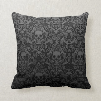 Skull Damask Print Cushion