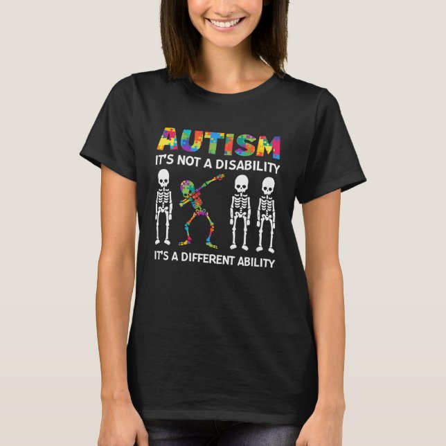 Skull Dance  Autism Awareness For Mom Dad Kids Aut T-Shirt (Front)
