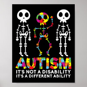 Skull Dance Autism Awareness Mum Dad Kids Autism Poster