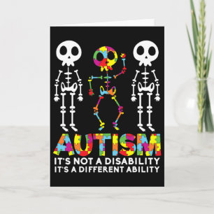 Skull Dance Autism Awareness Tee Mum Dad Kids Auti Card