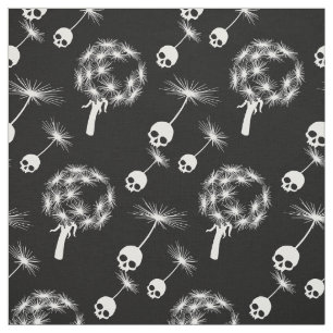 Skull Dandelion Seeds Fabric