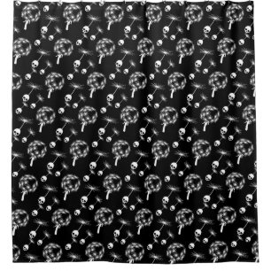 Skull Dandelion Seeds Shower Curtain