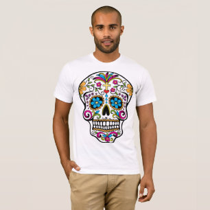 skull day of dead decorated calaveras T-Shirt