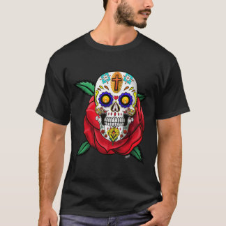 Skull Day Of  The Dead  Dia De Los Muertos T-Shirt