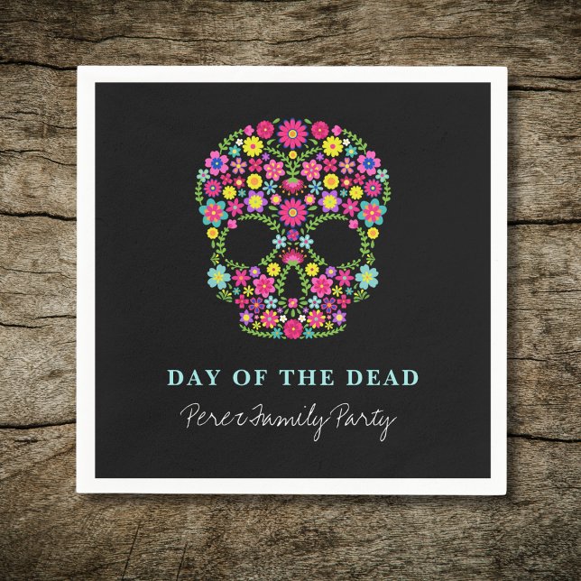 Skull Day of the dead halloween party Napkin (Creator Uploaded)