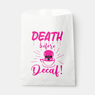 skull death before decaf skeleton coffee pink favour bag