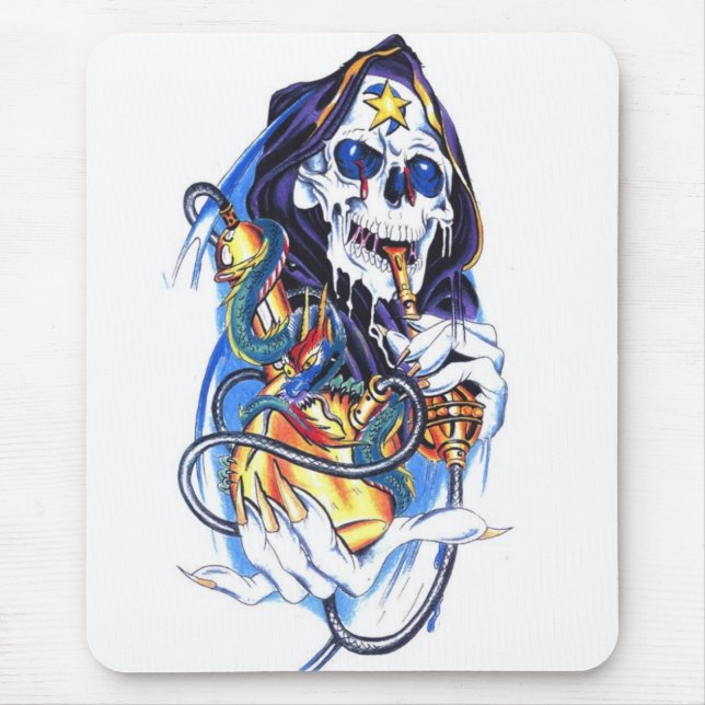 skull death bong mouse pad (Front)