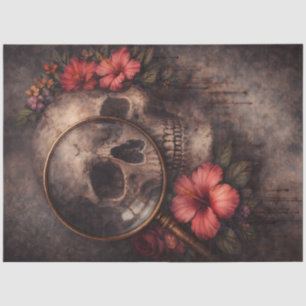 Skull Decoupage Paper   Gothic Floral
