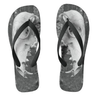Skull design adult flip-flops thongs