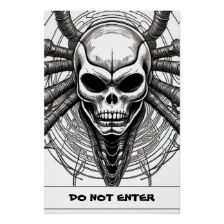 Skull Design Gothic Art Print Personalized Poster