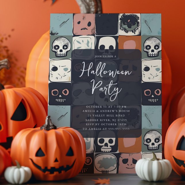 Skull Design Halloween Party Invitation (Creator Uploaded)