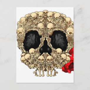 Skull Design - Pyramid of Skulls and Roses Postcard