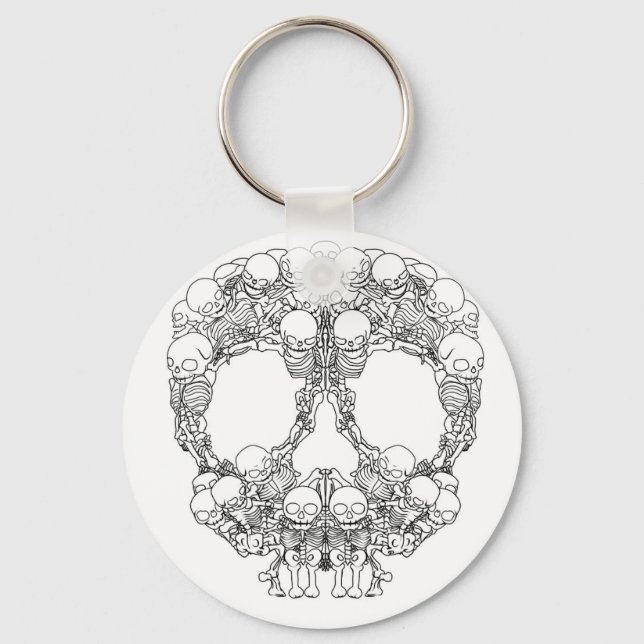 Skull Design - Pyramid of Skulls Key Ring (Front)