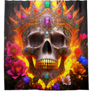 Skull Design Shower Curtain