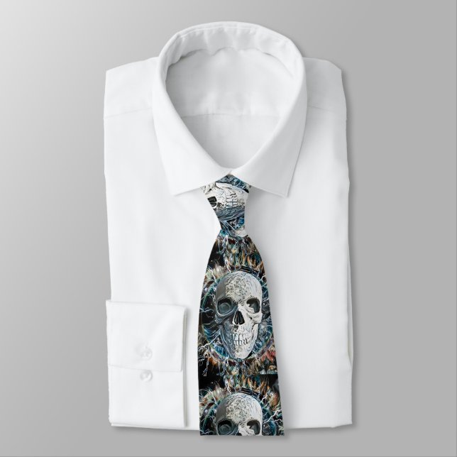 Skull Design Tie (Tied)