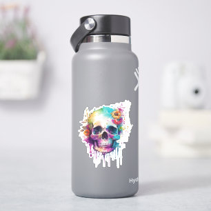 Skull design with colourful splatters