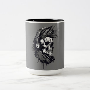 Skull designe punk Triageshop designe Two-Tone Coffee Mug