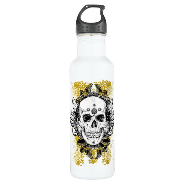 Skull Designed 710 Ml Water Bottle (Front)