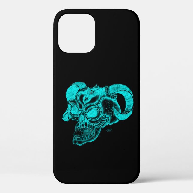 Skull Devil Head Black and Green Design Case-Mate iPhone Case (Back)