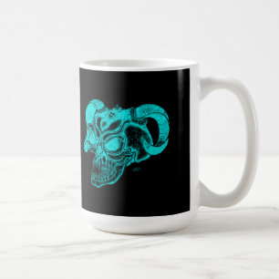 Skull Devil Head Black and Green Design Coffee Mug