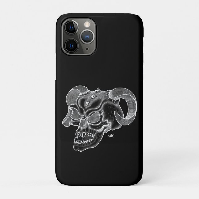 Skull Devil Head Black and White Design Case-Mate iPhone Case (Back)