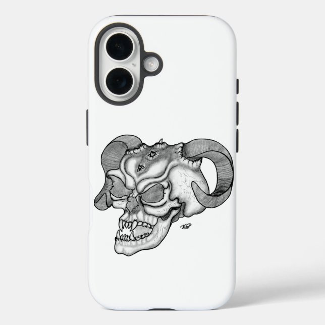 Skull Devil head Black and white Design Case-Mate iPhone Case (Back)