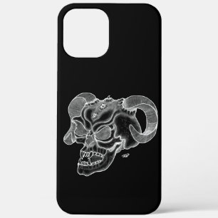 Skull Devil Head Black and White Design iPhone 12 Pro Max Case