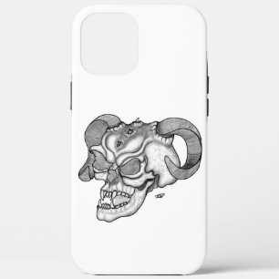 Skull Devil Head Black and White Design iPhone 12 Pro Max Case