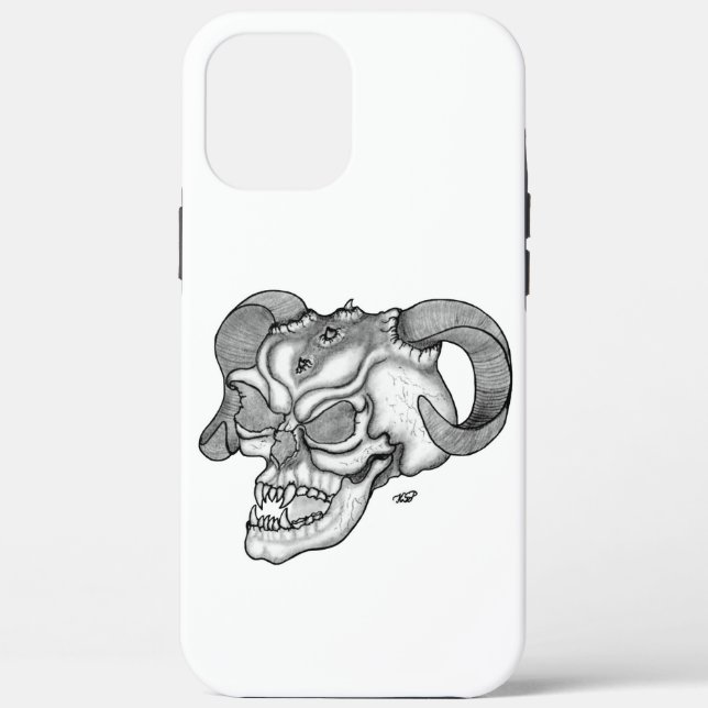 Skull Devil Head Black and White Design Case-Mate iPhone Case (Back)