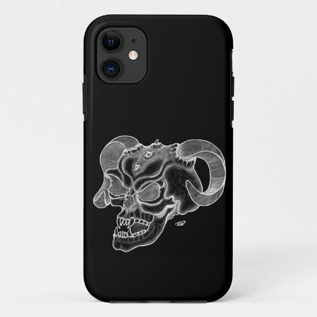 Skull Devil head Black and white Design Case-Mate iPhone Case (Back)