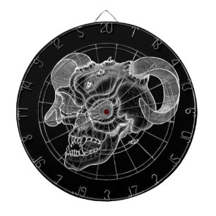 Skull Devil head Black and white Design Dartboard