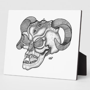 Skull Devil head Black and white Design Plaque