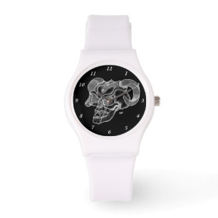 Skull Devil Head Black and White Design Watch