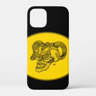 Skull Devil Head Black and Yellow Design iPhone 12 Mini Case