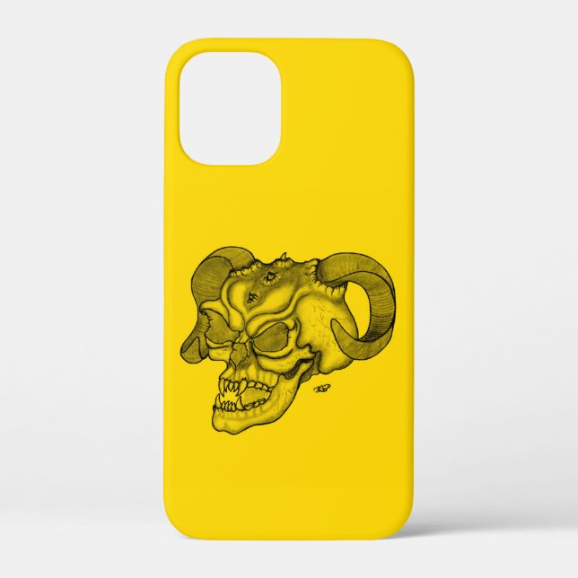 Skull Devil Head Black and Yellow Design Case-Mate iPhone Case (Back)