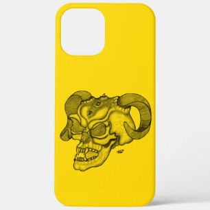 Skull Devil Head Black and Yellow Design iPhone 12 Pro Max Case