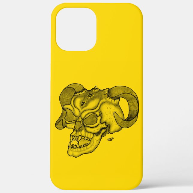 Skull Devil Head Black and Yellow Design Case-Mate iPhone Case (Back)