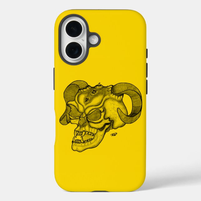 Skull Devil head Black and Yellow Design Case-Mate iPhone Case (Back)