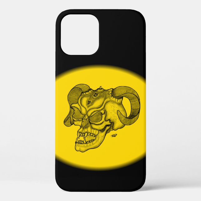 Skull Devil Head Black and Yellow Design Case-Mate iPhone Case (Back)
