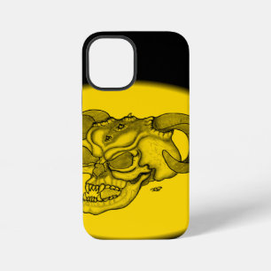 Skull Devil Head Black and Yellow Design iPhone Case