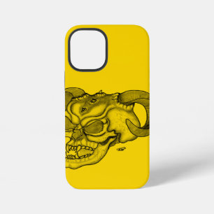 Skull Devil Head Black and Yellow Design iPhone Case