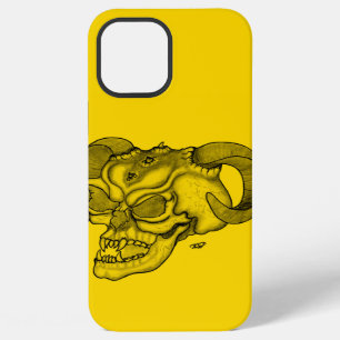 Skull Devil Head Black and Yellow Design iPhone Case