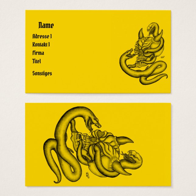Skull - Devil Head with Snake (Front & Back)