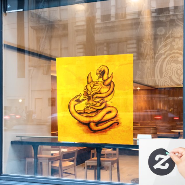 Skull - Devil Head with Snake (Cafe Window)