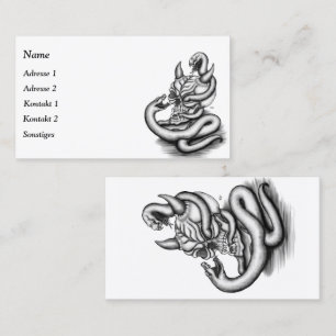 Skull - Devil Head with Snake Business Card