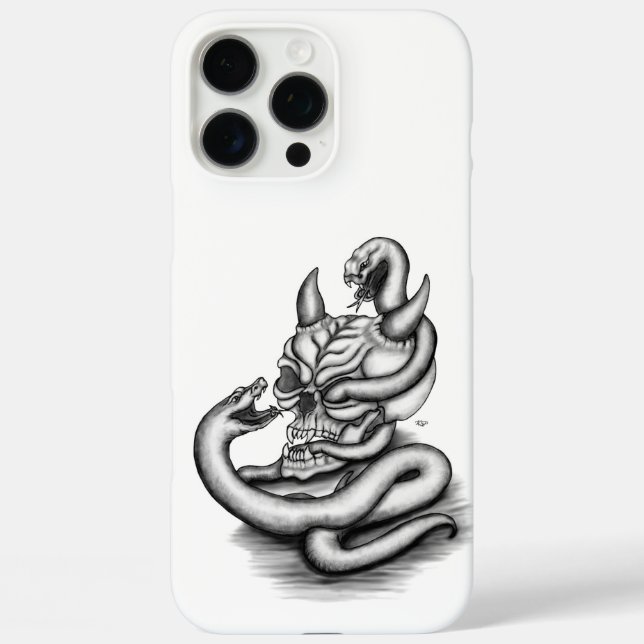 Skull - Devil Head with Snake Case-Mate iPhone Case (Back)
