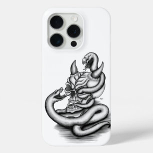 Skull - Devil Head with Snake iPhone 15 Pro Case