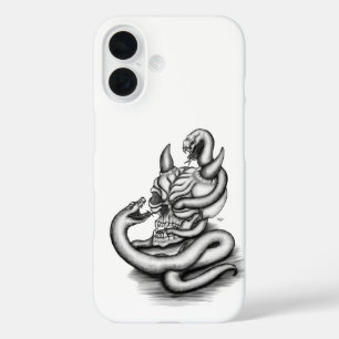 Skull - Devil Head with Snake iPhone 16 Case