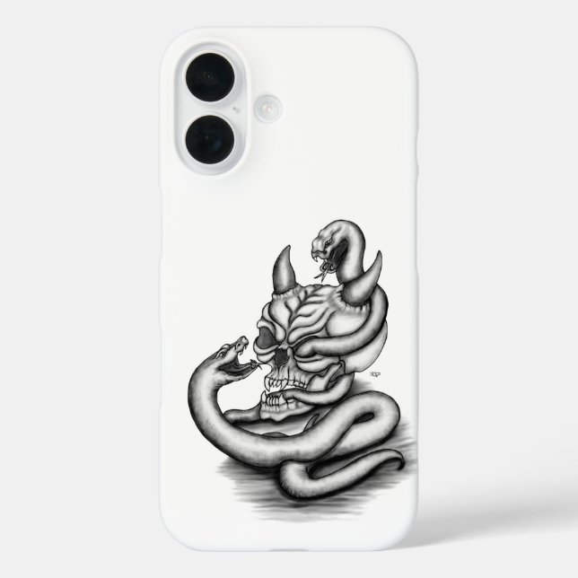Skull - Devil Head with Snake Case-Mate iPhone Case (Back)